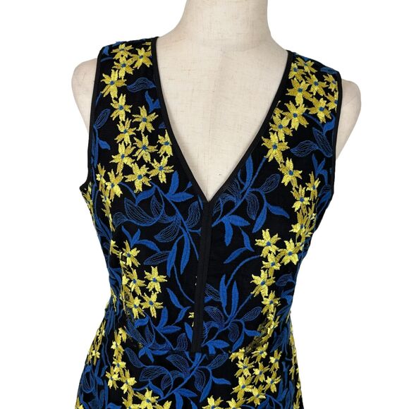 Sam Edelman Blue Yellow Floral Sleeveless Dress Women’s 6 - Picture 3 of 9